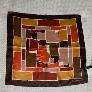 Anne klein abstract geometric print small silk scarf